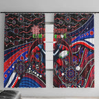 Merry Christmas AFL Demons Window Curtain Aboriginal Santa Football Mascot