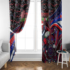 Merry Christmas AFL Demons Window Curtain Aboriginal Santa Football Mascot