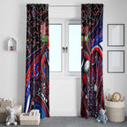 Merry Christmas AFL Demons Window Curtain Aboriginal Santa Football Mascot