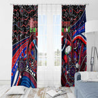 Merry Christmas AFL Demons Window Curtain Aboriginal Santa Football Mascot