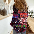 Merry Christmas AFL Demons Women Casual Shirt Aboriginal Santa Football Mascot