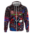 Merry Christmas AFL Demons Zip Hoodie Aboriginal Santa Football Mascot