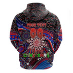 Merry Christmas AFL Demons Zip Hoodie Aboriginal Santa Football Mascot