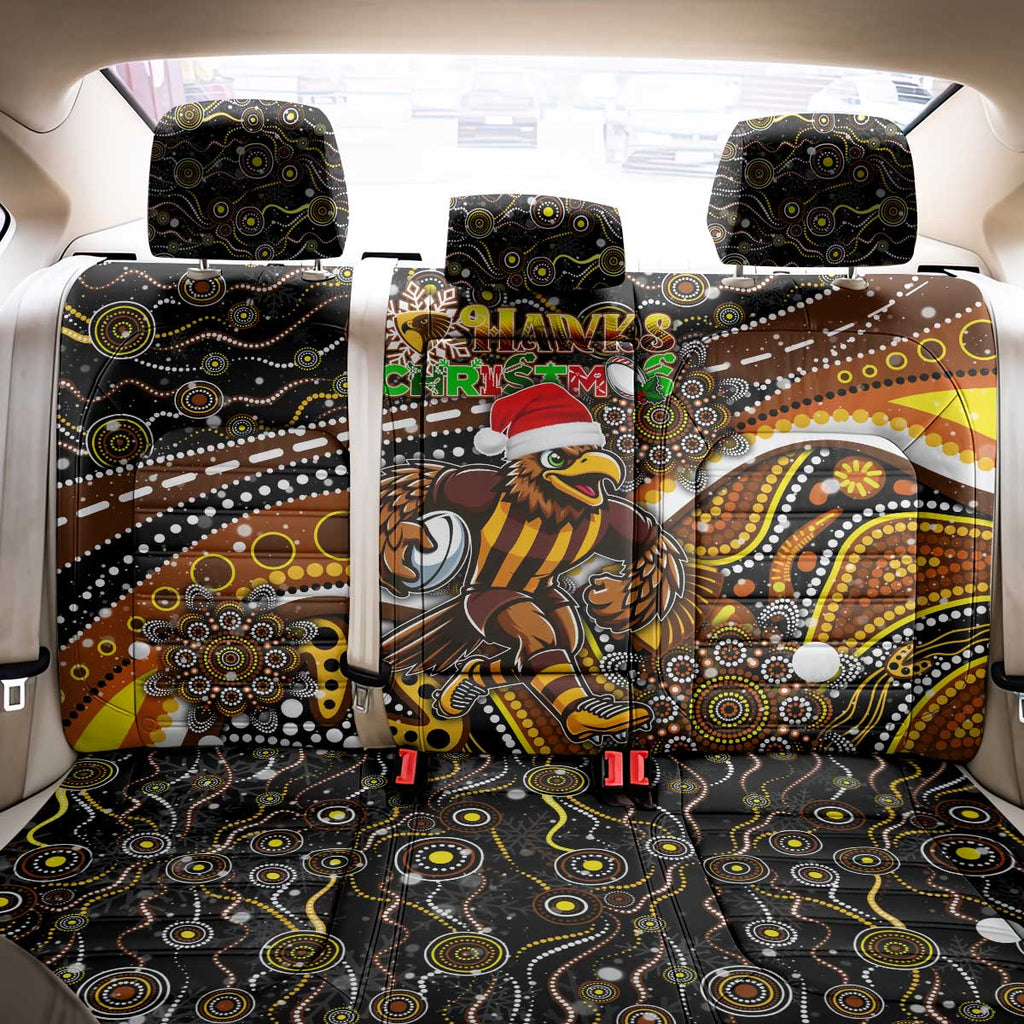 Merry Christmas AFL Hawks Back Car Seat Cover Aboriginal Santa Football Mascot
