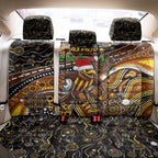 Merry Christmas AFL Hawks Back Car Seat Cover Aboriginal Santa Football Mascot