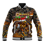 Merry Christmas AFL Hawks Baseball Jacket Aboriginal Santa Football Mascot