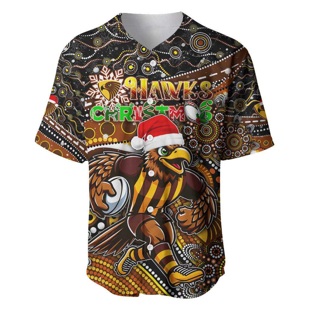 Merry Christmas AFL Hawks Baseball Jersey Aboriginal Santa Football Mascot