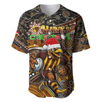 Merry Christmas AFL Hawks Baseball Jersey Aboriginal Santa Football Mascot