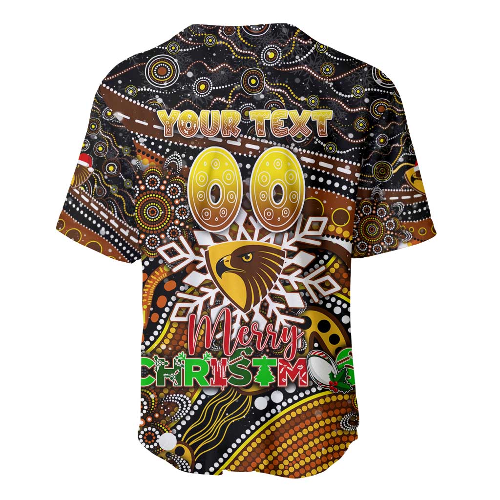 Merry Christmas AFL Hawks Baseball Jersey Aboriginal Santa Football Mascot
