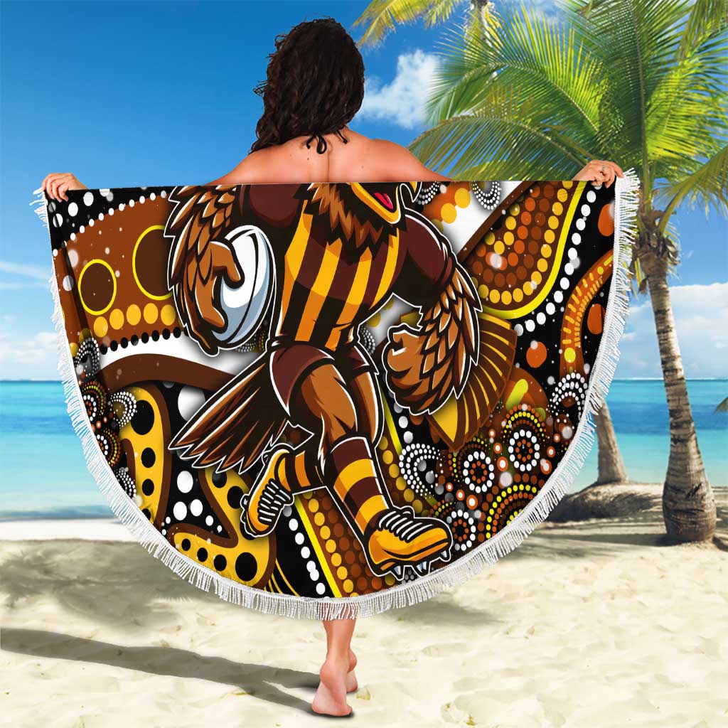 Merry Christmas AFL Hawks Beach Blanket Aboriginal Santa Football Mascot