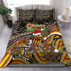 Merry Christmas AFL Hawks Bedding Set Aboriginal Santa Football Mascot