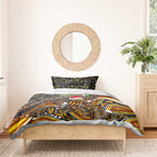 Merry Christmas AFL Hawks Bedding Set Aboriginal Santa Football Mascot