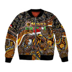 Merry Christmas AFL Hawks Bomber Jacket Aboriginal Santa Football Mascot