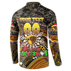 Merry Christmas AFL Hawks Button Sweatshirt Aboriginal Santa Football Mascot