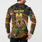 Merry Christmas AFL Hawks Button Sweatshirt Aboriginal Santa Football Mascot