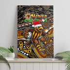 Merry Christmas AFL Hawks Canvas Wall Art Aboriginal Santa Football Mascot