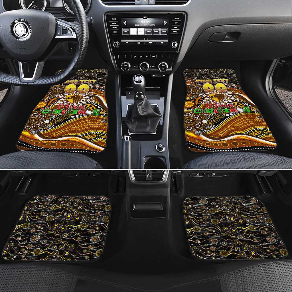 Merry Christmas AFL Hawks Car Mats Aboriginal Santa Football Mascot