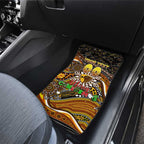 Merry Christmas AFL Hawks Car Mats Aboriginal Santa Football Mascot