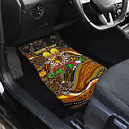 Merry Christmas AFL Hawks Car Mats Aboriginal Santa Football Mascot