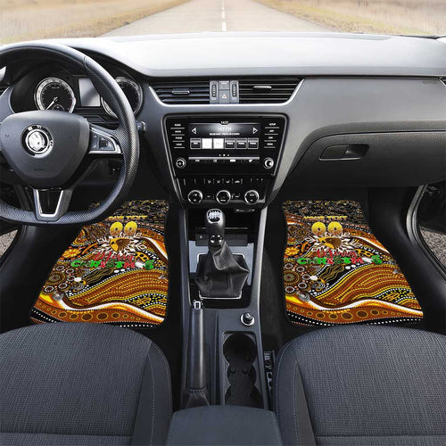 Merry Christmas AFL Hawks Car Mats Aboriginal Santa Football Mascot