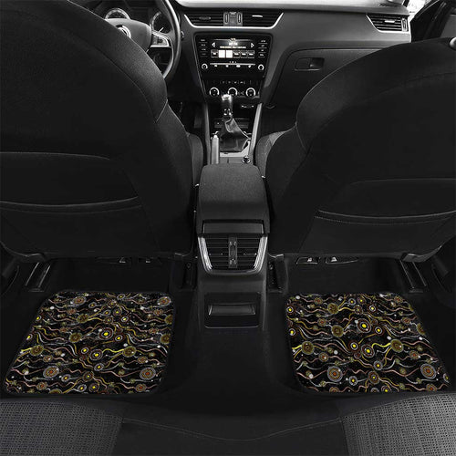 Merry Christmas AFL Hawks Car Mats Aboriginal Santa Football Mascot