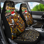 Merry Christmas AFL Hawks Car Seat Cover Aboriginal Santa Football Mascot