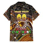 Merry Christmas AFL Hawks Family Matching Long Sleeve Bodycon Dress and Hawaiian Shirt Aboriginal Santa Football Mascot