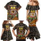 Merry Christmas AFL Hawks Family Matching Mermaid Dress and Hawaiian Shirt Aboriginal Santa Football Mascot