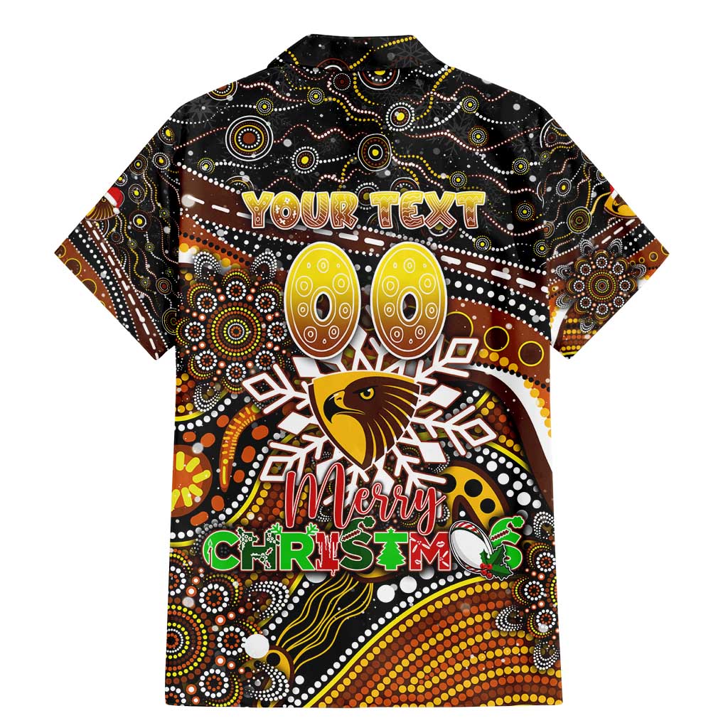 Merry Christmas AFL Hawks Family Matching Mermaid Dress and Hawaiian Shirt Aboriginal Santa Football Mascot