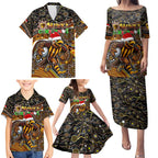 Merry Christmas AFL Hawks Family Matching Puletasi and Hawaiian Shirt Aboriginal Santa Football Mascot