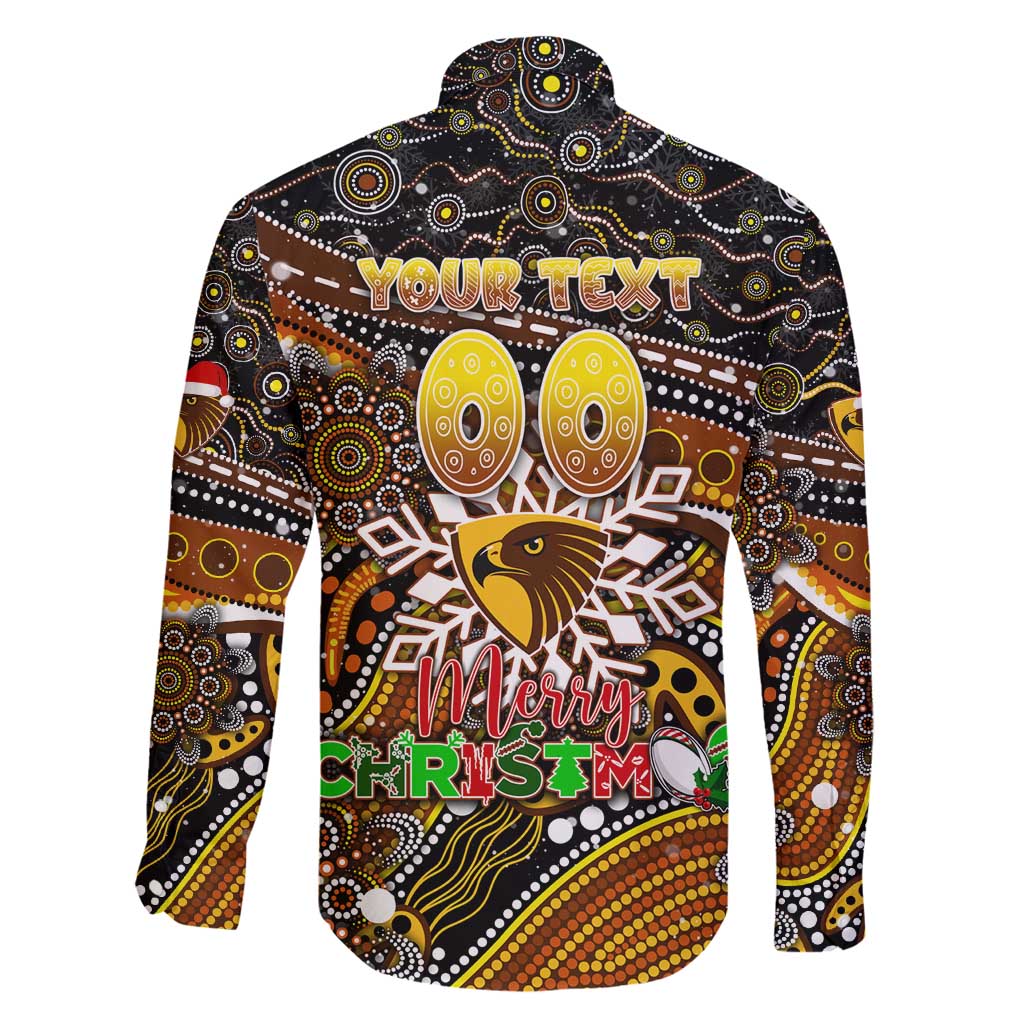 Merry Christmas AFL Hawks Family Matching Puletasi and Hawaiian Shirt Aboriginal Santa Football Mascot