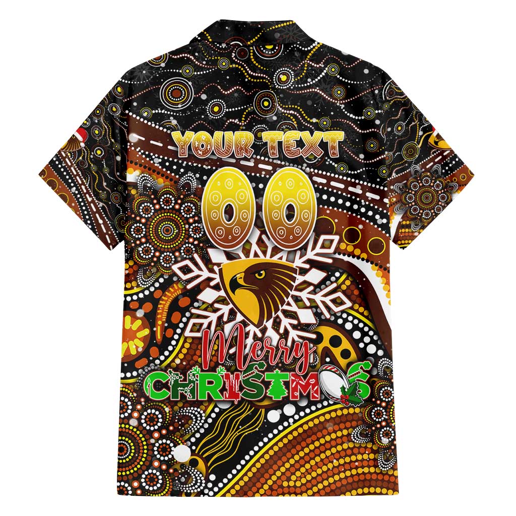 Merry Christmas AFL Hawks Family Matching Summer Maxi Dress and Hawaiian Shirt Aboriginal Santa Football Mascot