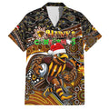 Merry Christmas AFL Hawks Family Matching Tank Maxi Dress and Hawaiian Shirt Aboriginal Santa Football Mascot