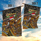 Merry Christmas AFL Hawks Garden Flag Aboriginal Santa Football Mascot