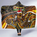 Merry Christmas AFL Hawks Hooded Blanket Aboriginal Santa Football Mascot