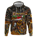 Merry Christmas AFL Hawks Hoodie Aboriginal Santa Football Mascot