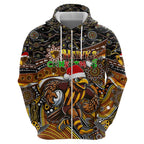 Merry Christmas AFL Hawks Hoodie Aboriginal Santa Football Mascot