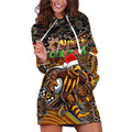 Merry Christmas AFL Hawks Hoodie Dress Aboriginal Santa Football Mascot