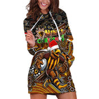 Merry Christmas AFL Hawks Hoodie Dress Aboriginal Santa Football Mascot