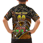 Merry Christmas AFL Hawks Kid Hawaiian Shirt Aboriginal Santa Football Mascot