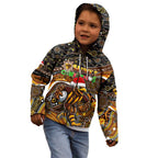 Merry Christmas AFL Hawks Kid Hoodie Aboriginal Santa Football Mascot