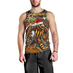 Merry Christmas AFL Hawks Men Tank Top Aboriginal Santa Football Mascot