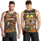 Merry Christmas AFL Hawks Men Tank Top Aboriginal Santa Football Mascot