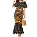Merry Christmas AFL Hawks Mermaid Dress Aboriginal Santa Football Mascot
