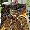 Merry Christmas AFL Hawks Quilt Aboriginal Santa Football Mascot