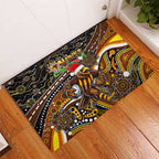 Merry Christmas AFL Hawks Rubber Doormat Aboriginal Santa Football Mascot