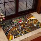 Merry Christmas AFL Hawks Rubber Doormat Aboriginal Santa Football Mascot