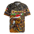 Merry Christmas AFL Hawks Rugby Jersey Aboriginal Santa Football Mascot