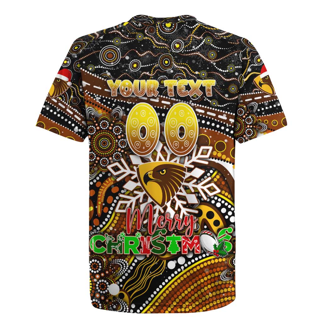 Merry Christmas AFL Hawks Rugby Jersey Aboriginal Santa Football Mascot