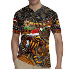 Merry Christmas AFL Hawks Rugby Jersey Aboriginal Santa Football Mascot
